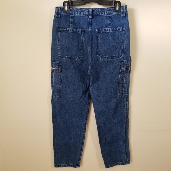 Weworewhat Utility Cargo Style Zippered Dark Wash Straight Denim Jeans Size 29 - Picture 13 of 13